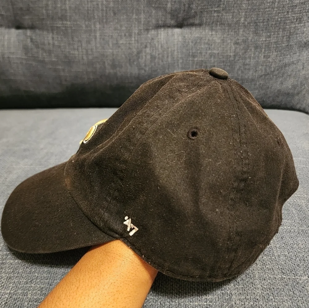 Black Cap with Gold Fleur-de-Lis Embroidery